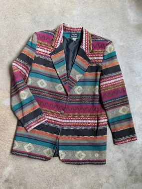 80s Vintage Town & Travel Multi-Pattern Western Blazer (M)