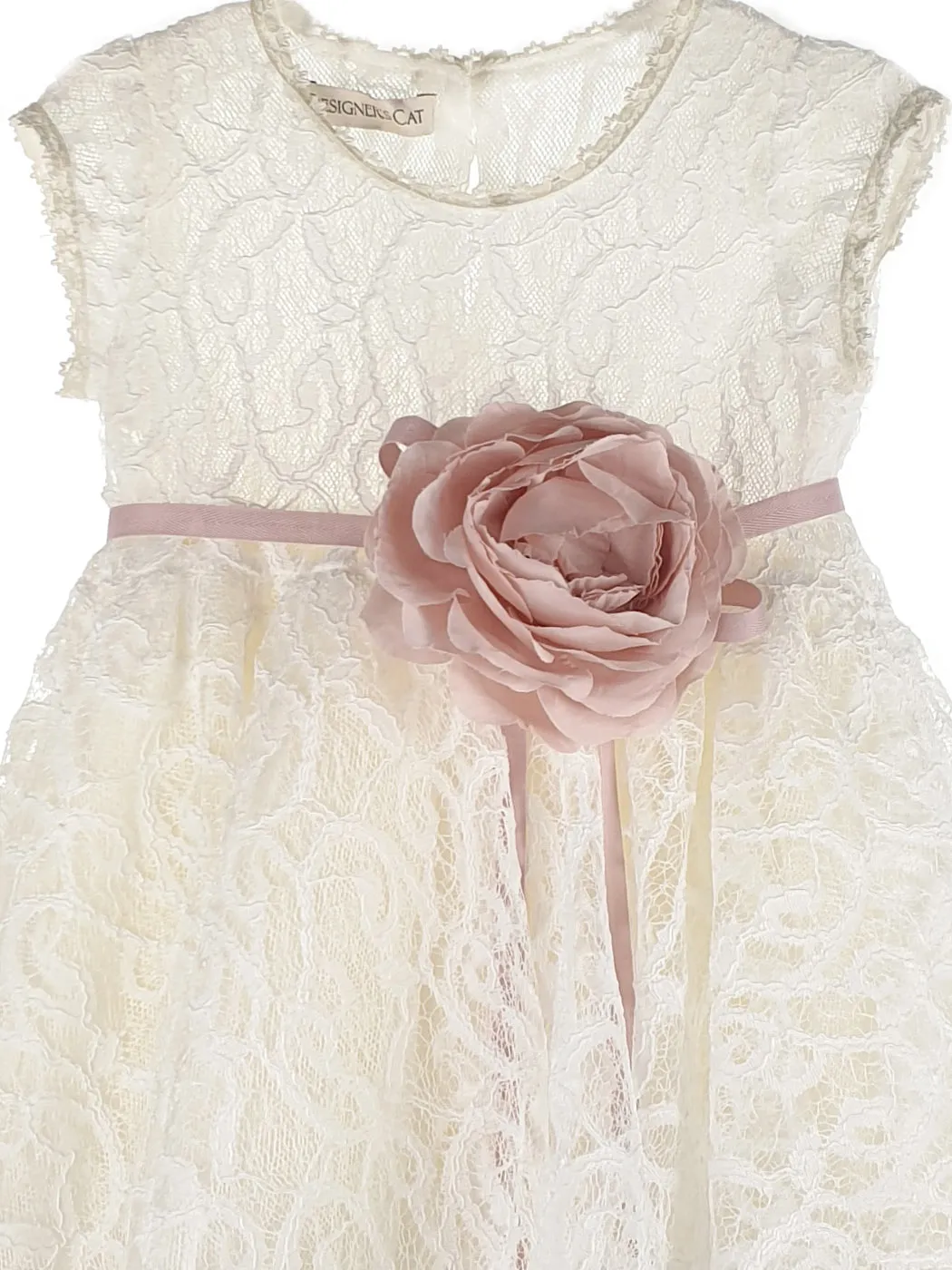 Baptism Asymmetric dress with lace - DANESI