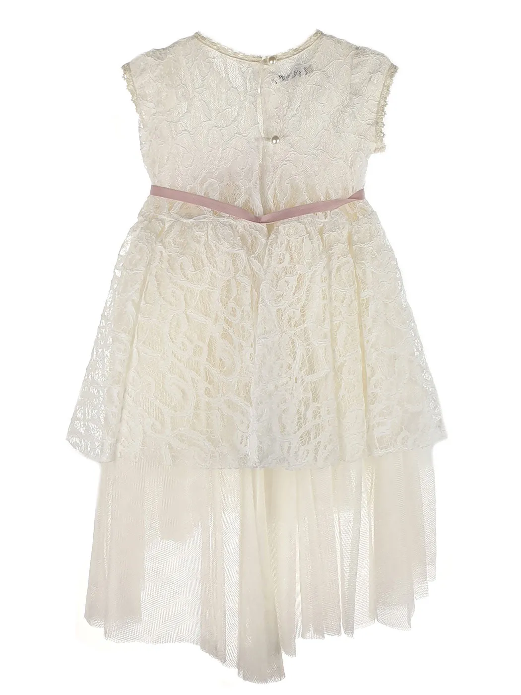 Baptism Asymmetric dress with lace - DANESI