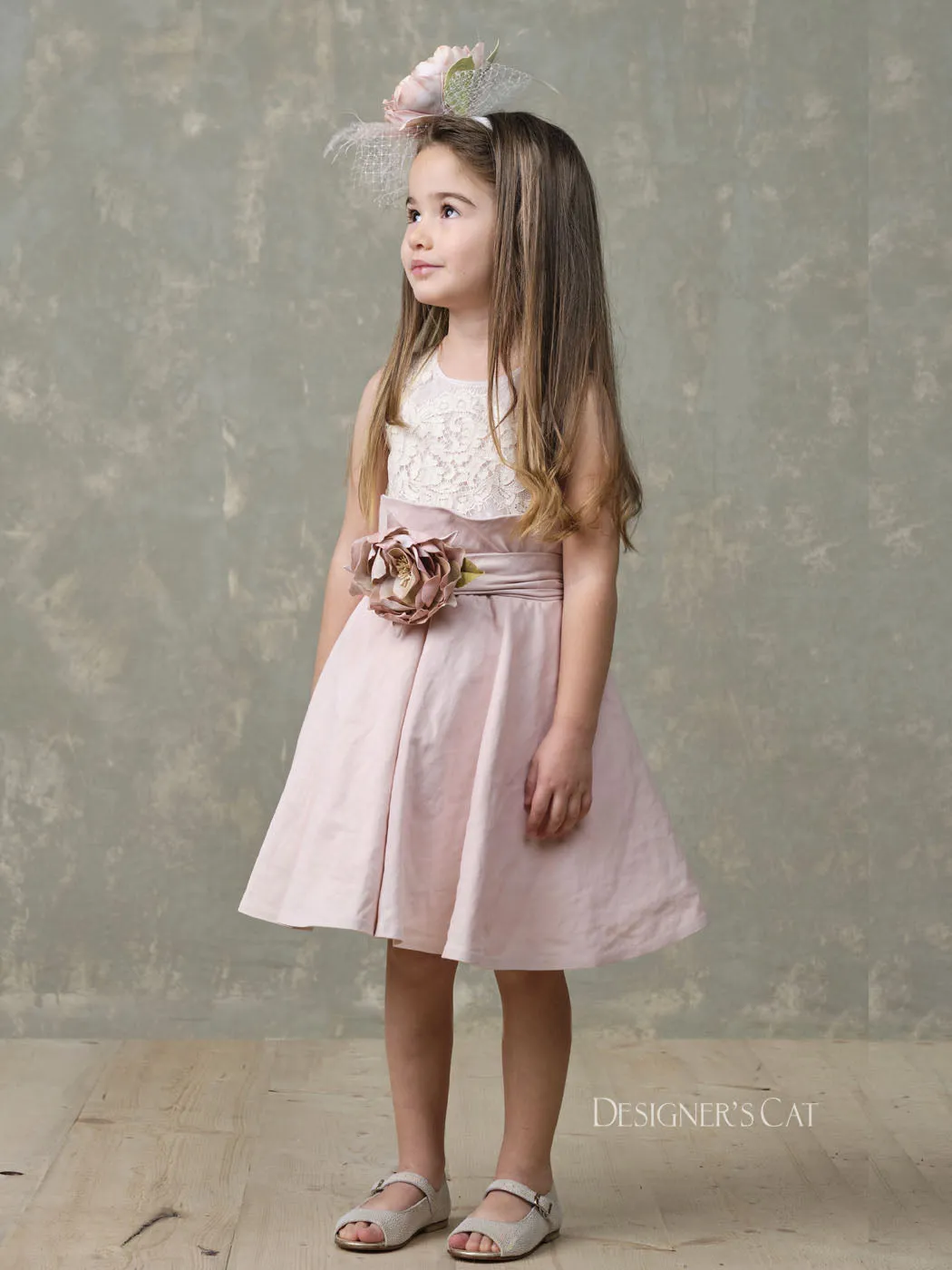 Baptism Evase Dress for girl- ROSALIN pink