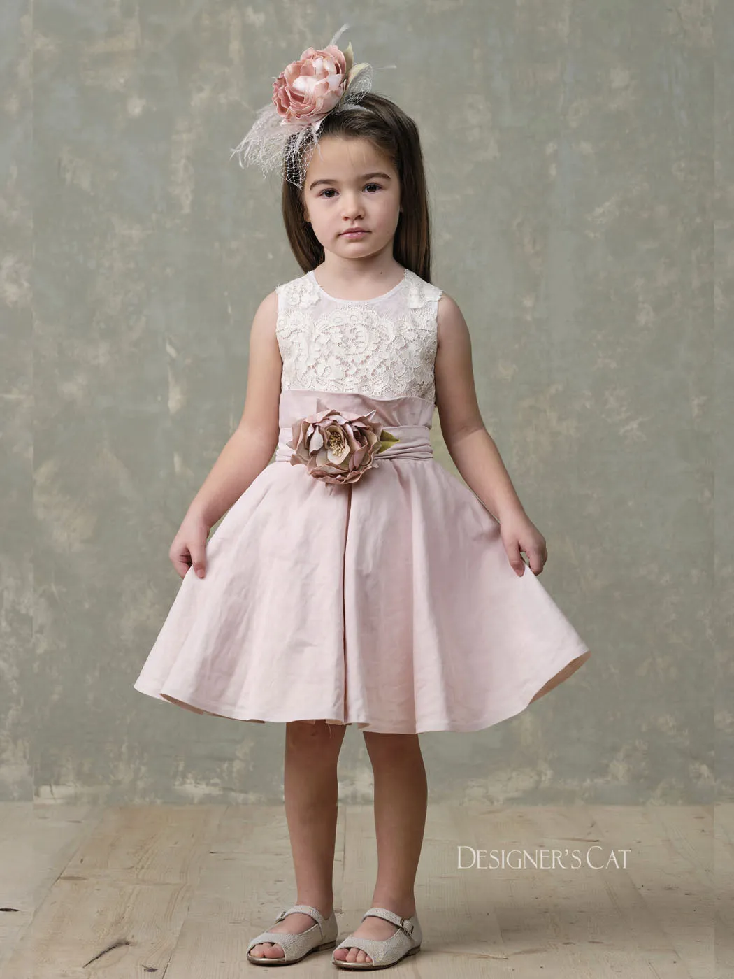 Baptism Evase Dress for girl- ROSALIN pink