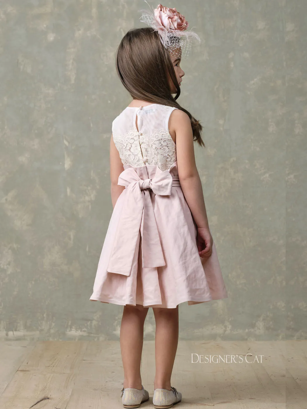 Baptism Evase Dress for girl- ROSALIN pink