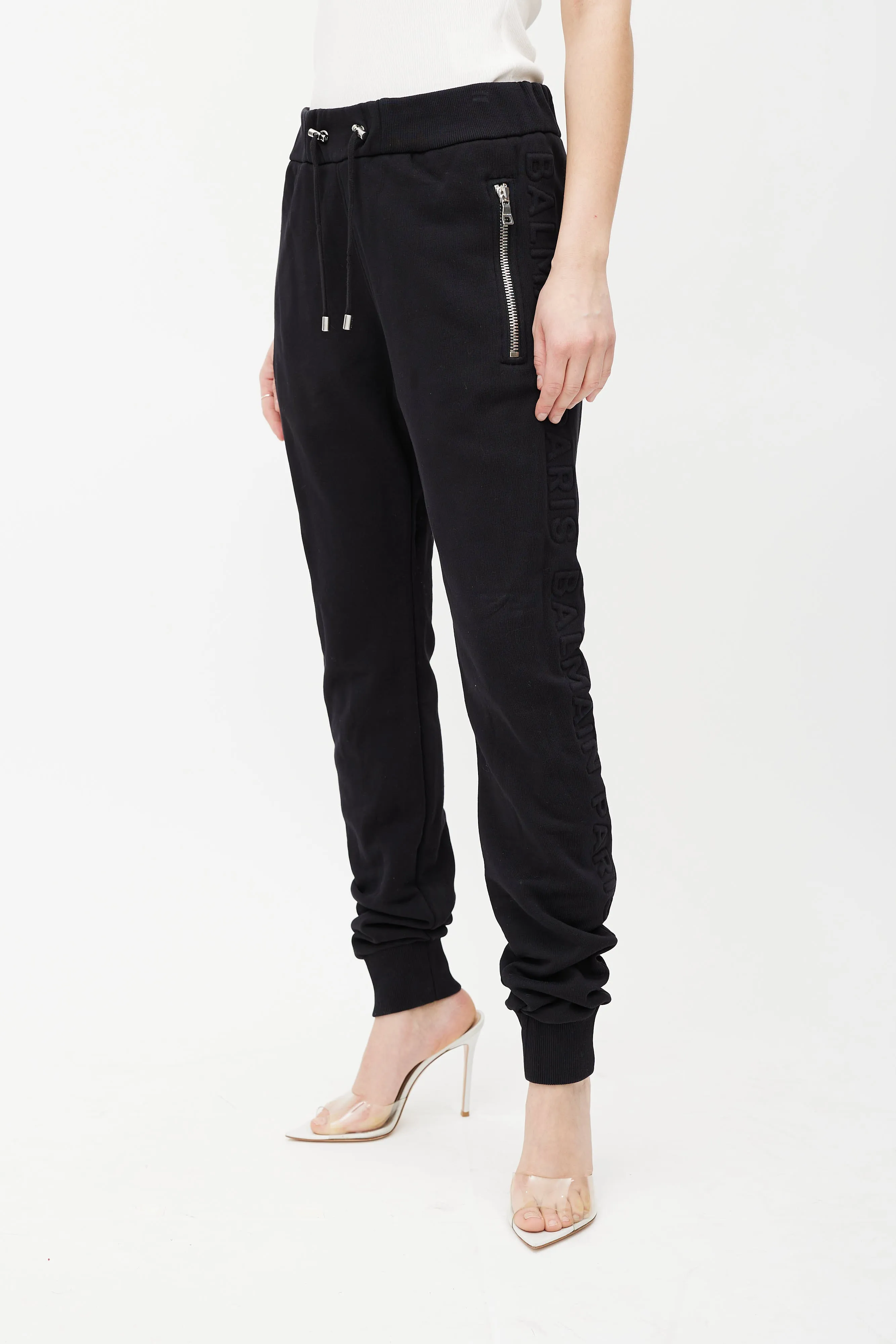 Black Embossed Logo Jogger