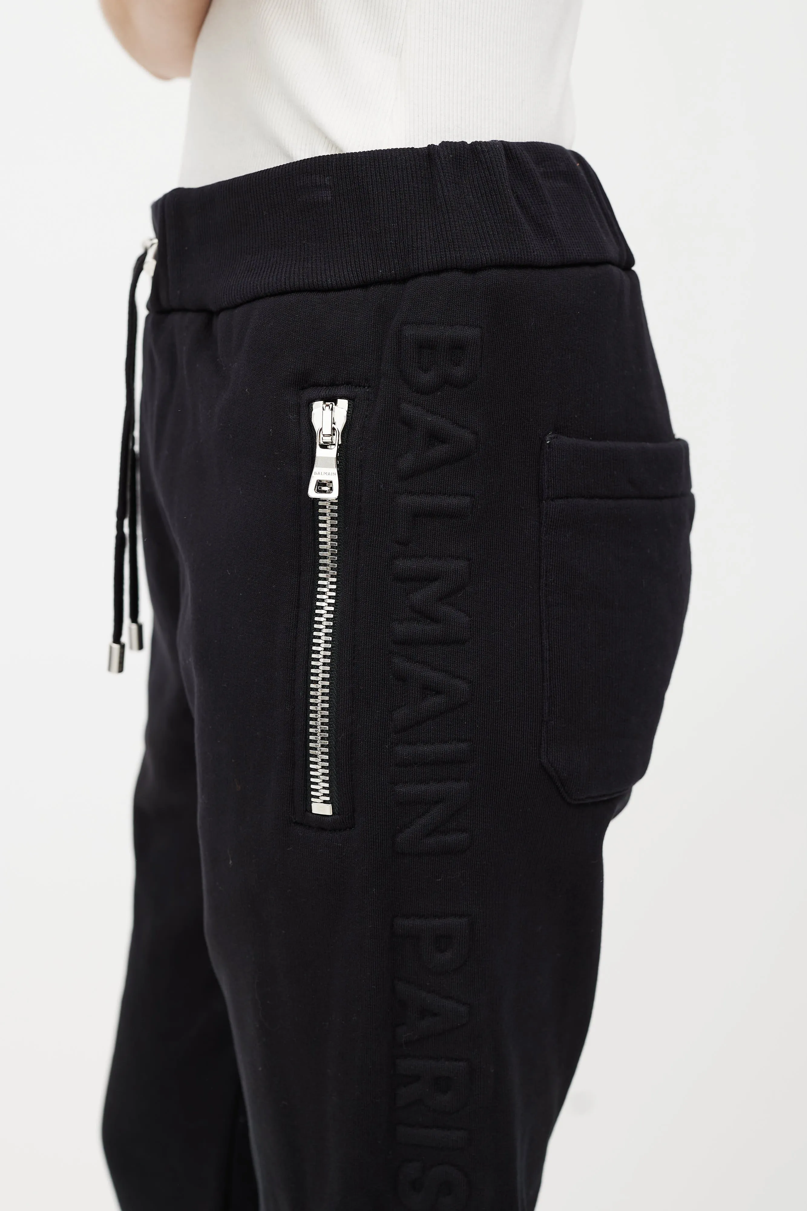 Black Embossed Logo Jogger
