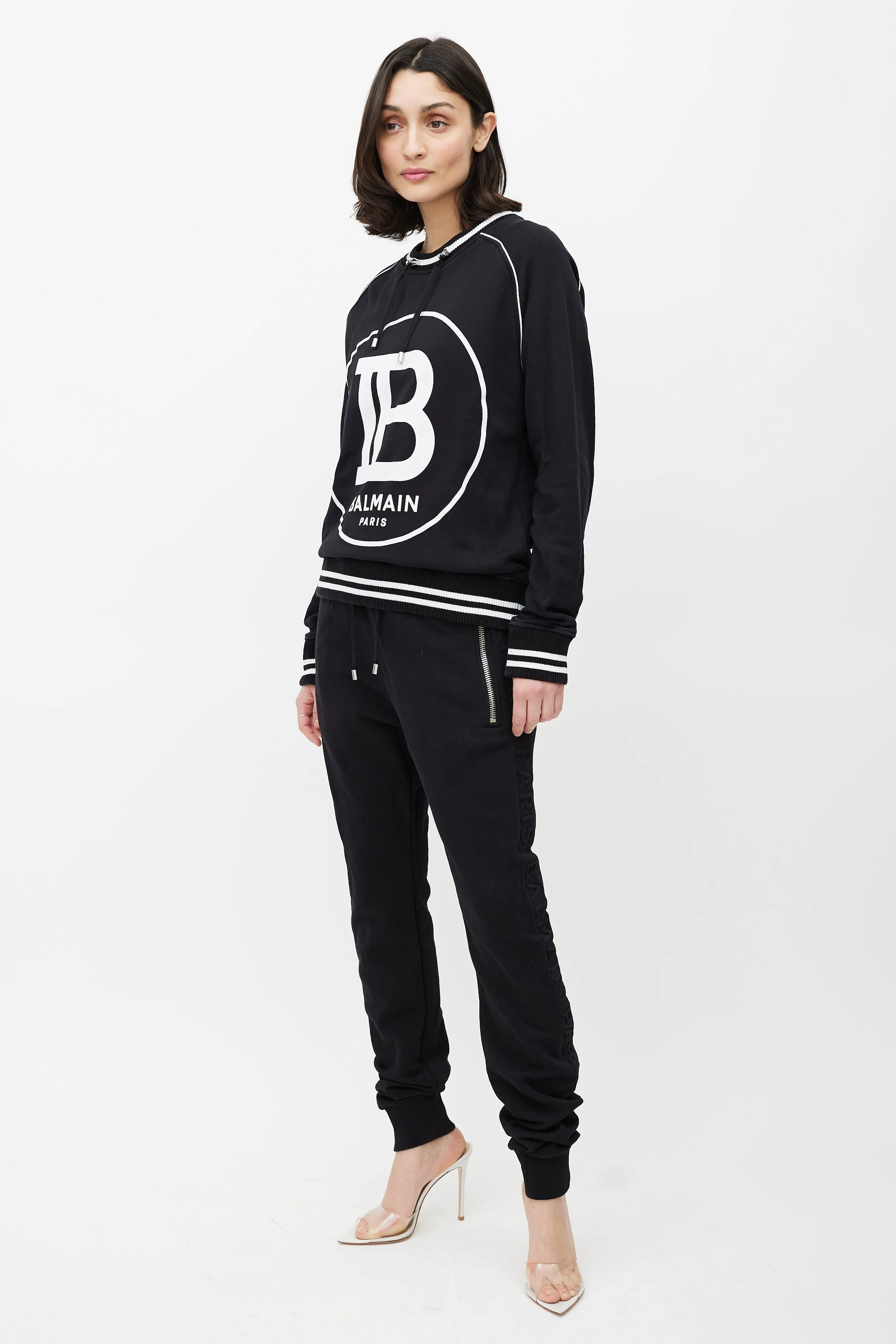 Black Embossed Logo Jogger