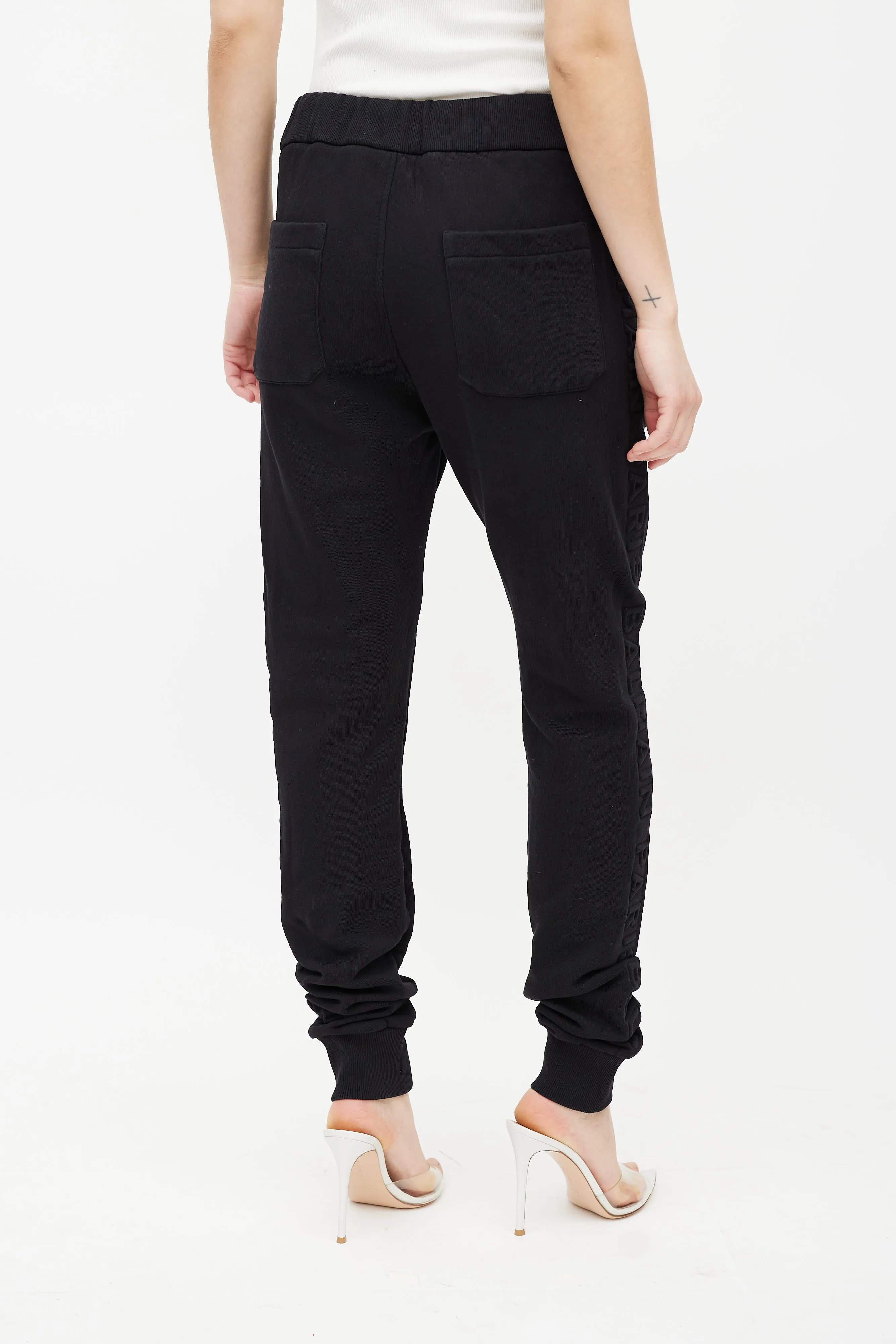 Black Embossed Logo Jogger