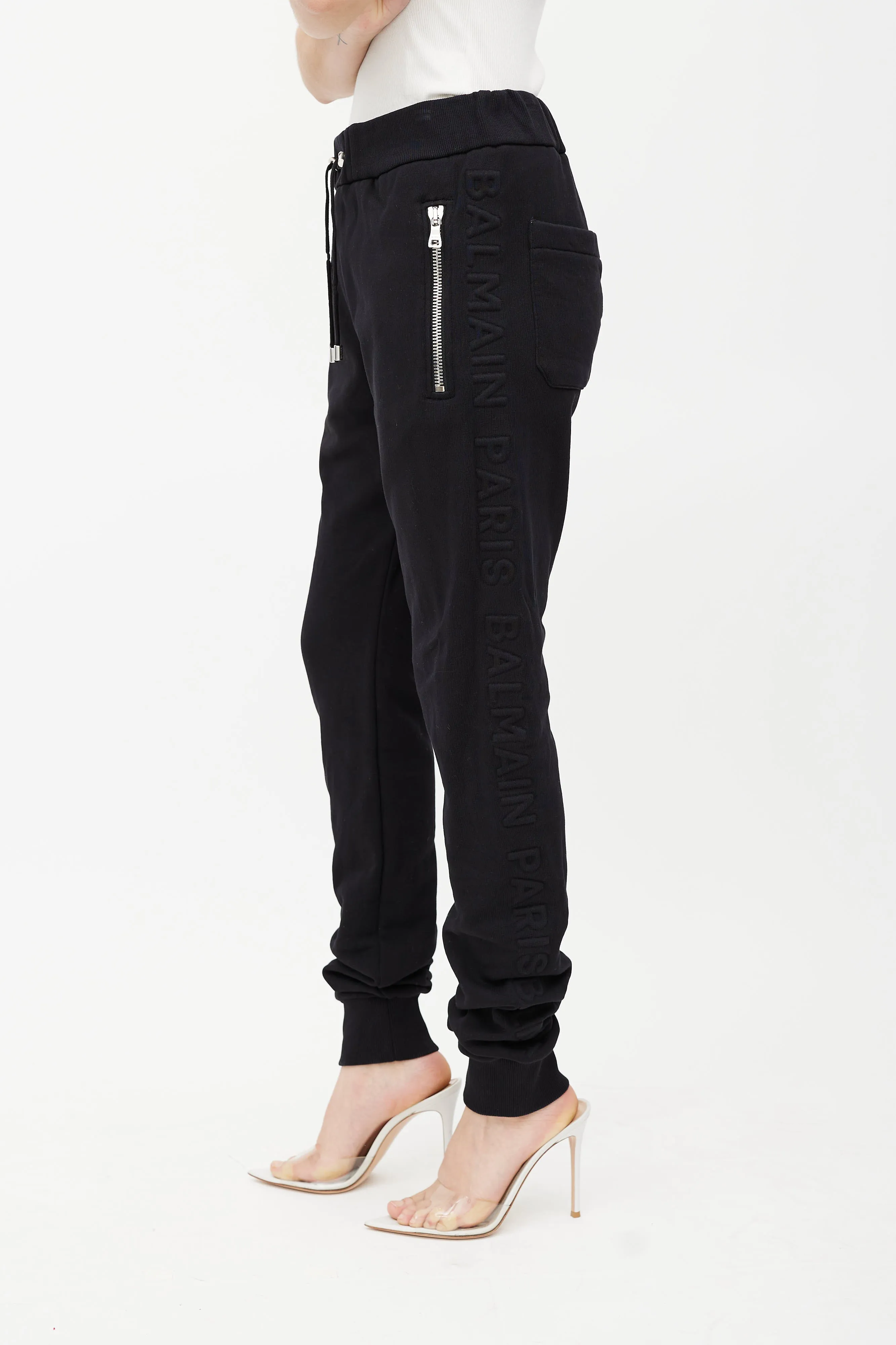 Black Embossed Logo Jogger