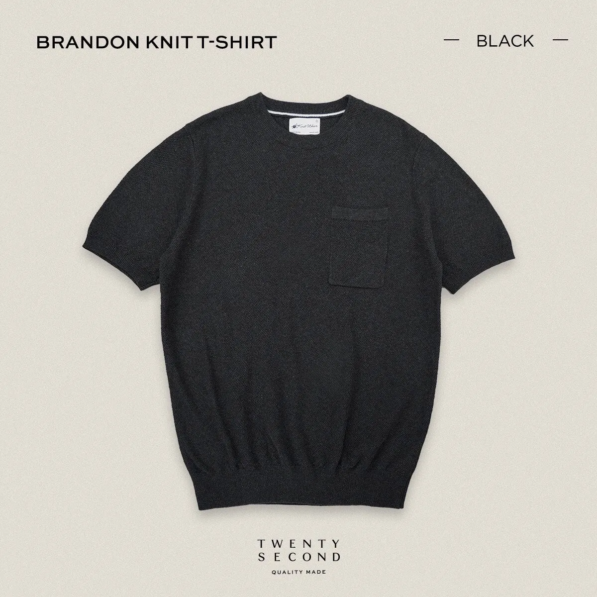 BRANDON KNIT TEE - BLACK