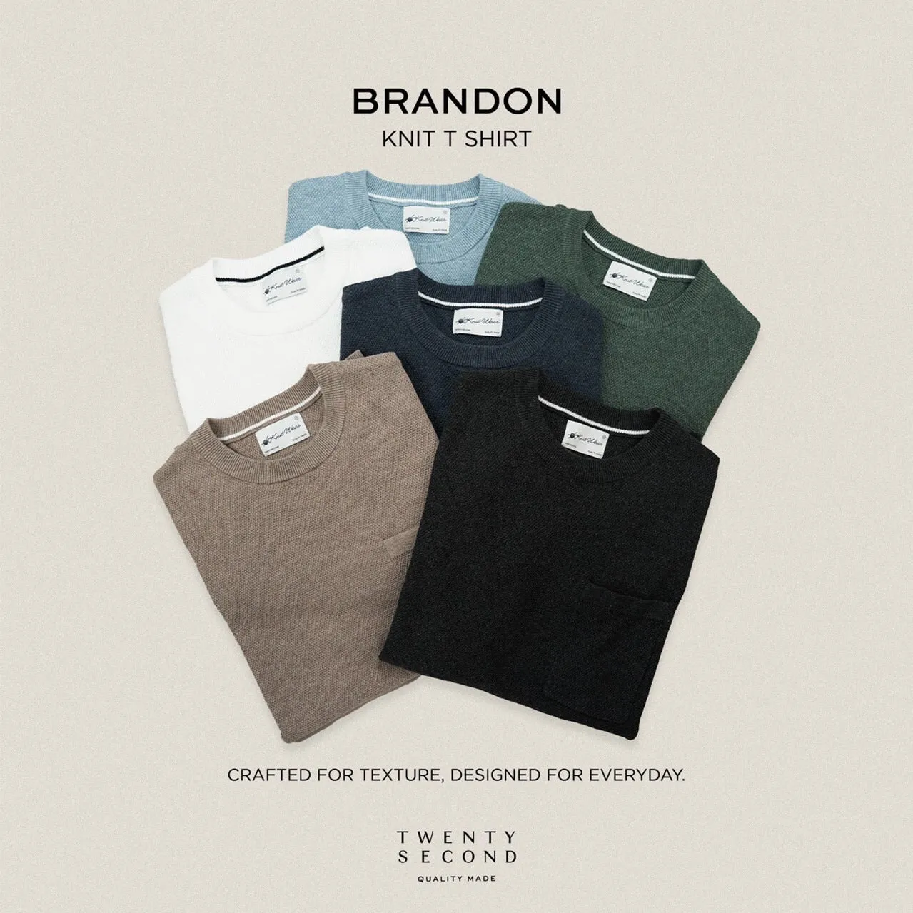 BRANDON KNIT TEE - BLACK