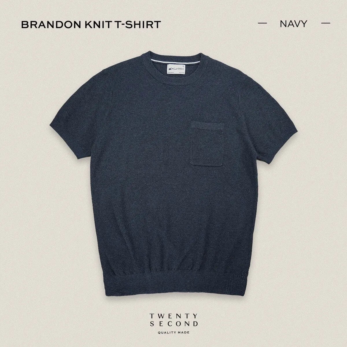 BRANDON KNIT TEE - NAVY