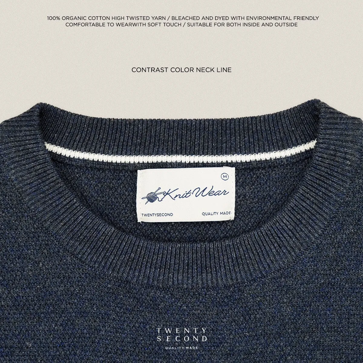 BRANDON KNIT TEE - NAVY