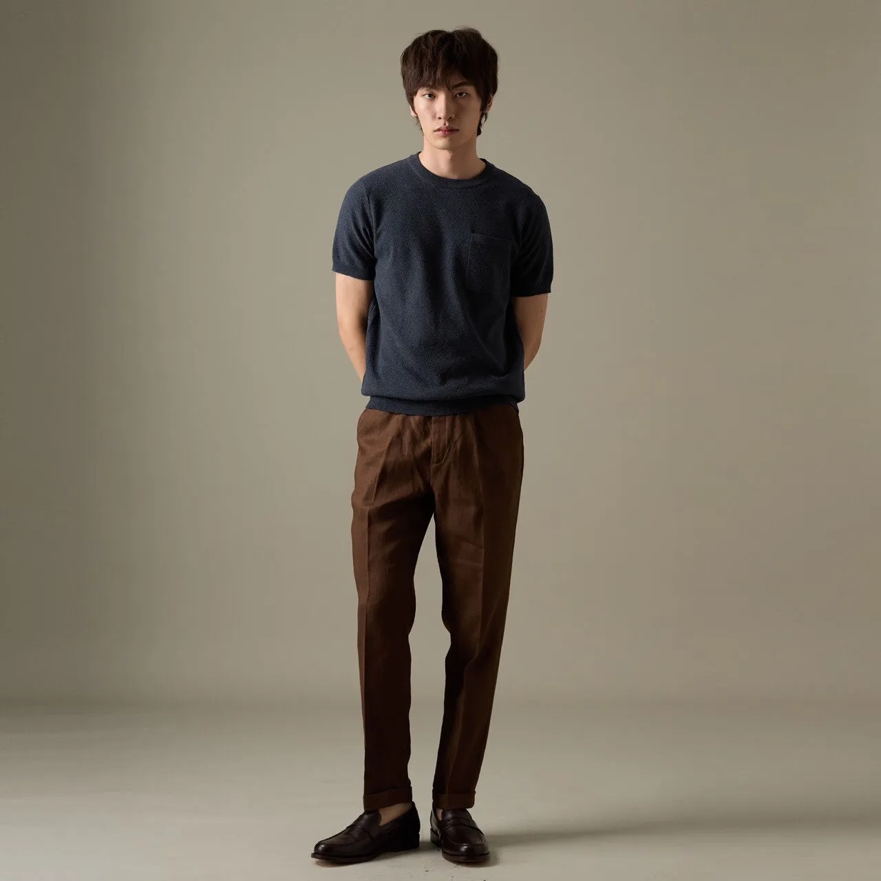 BRANDON KNIT TEE - NAVY