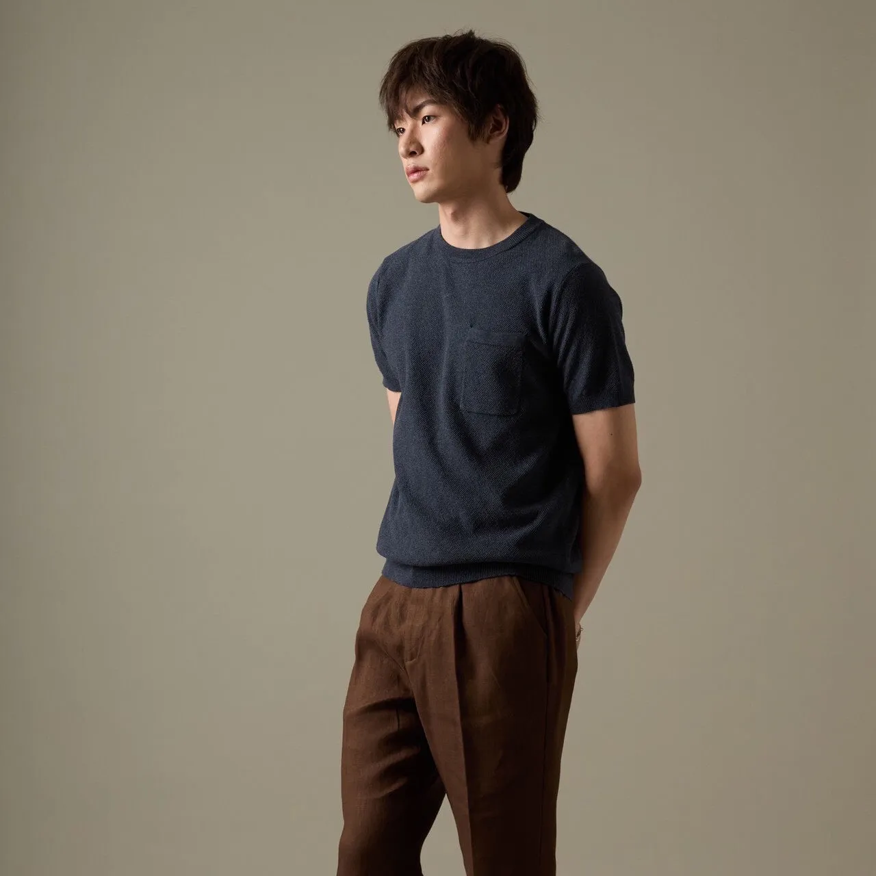 BRANDON KNIT TEE - NAVY