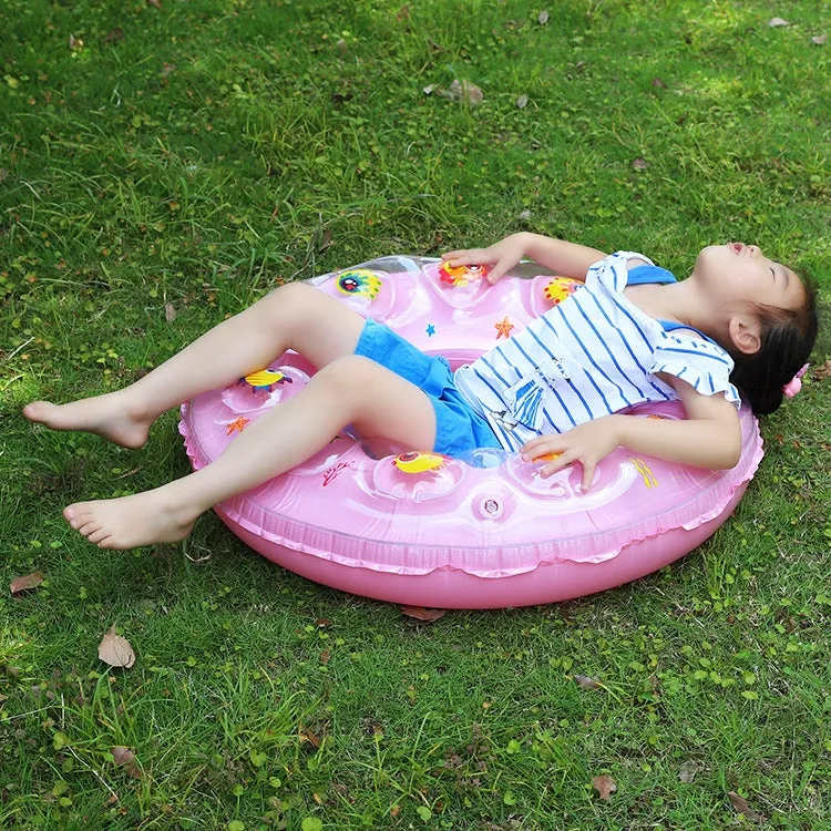 Cartoon Pattern Double Airbag Thickened Inflatable Swimming Ring Crystal Swimming Ring, Size:80 cm(Yellow)