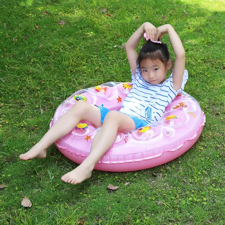 Cartoon Pattern Double Airbag Thickened Inflatable Swimming Ring Crystal Swimming Ring, Size:80 cm(Yellow)
