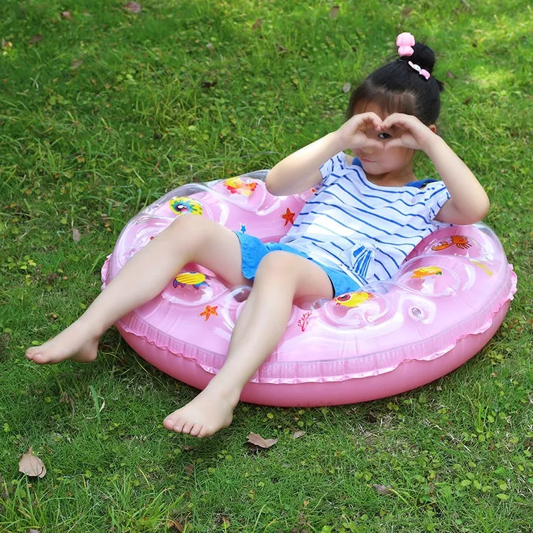 Cartoon Pattern Double Airbag Thickened Inflatable Swimming Ring Crystal Swimming Ring, Size:80 cm(Yellow)