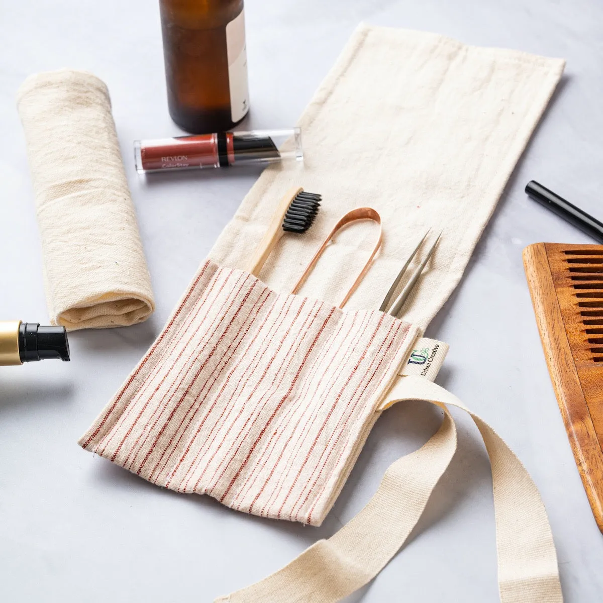 Cutlery Wrap Holder | Kala Cotton | Multi-Pocket And Multi-Purpose | Travel Apt