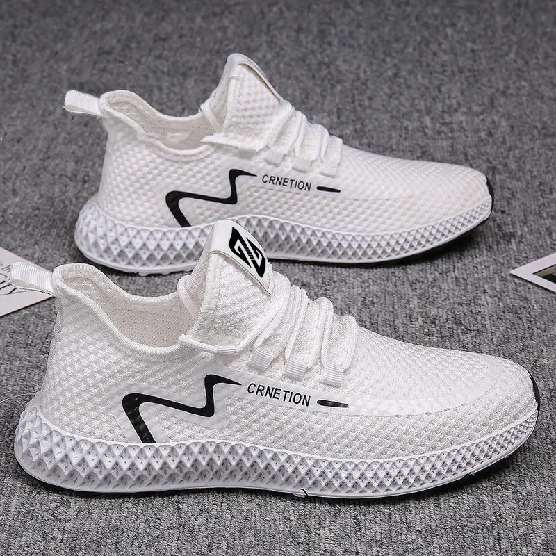 Fashion soft bottom breathable casual shoes flying weave