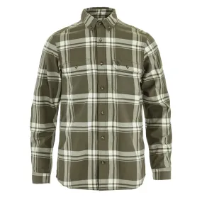 Fjallraven Ovik Lite Flannel Shirt Laurel Green / Chalk White