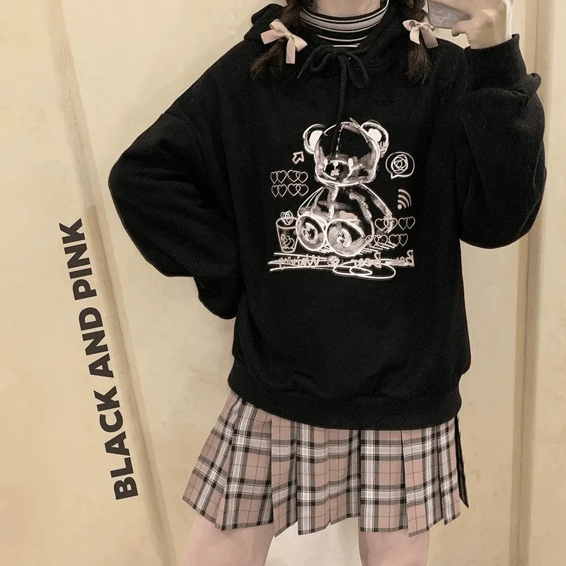 Kawaii Cartoon Bear Pullover Hoodie