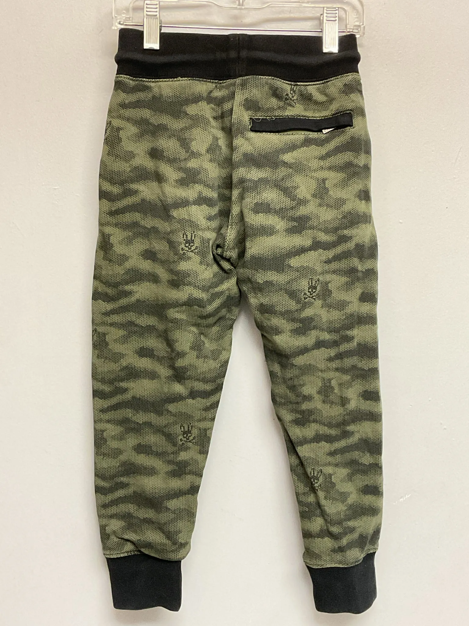 Psycho Bunny Size 4 Green & Black Camouflage Cotton Boys Pants