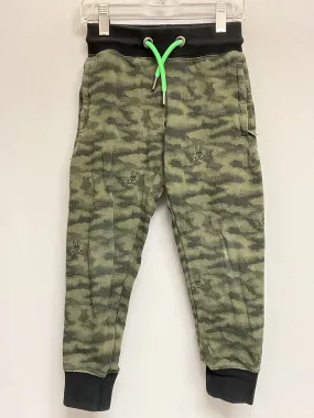 Psycho Bunny Size 4 Green & Black Camouflage Cotton Boys Pants