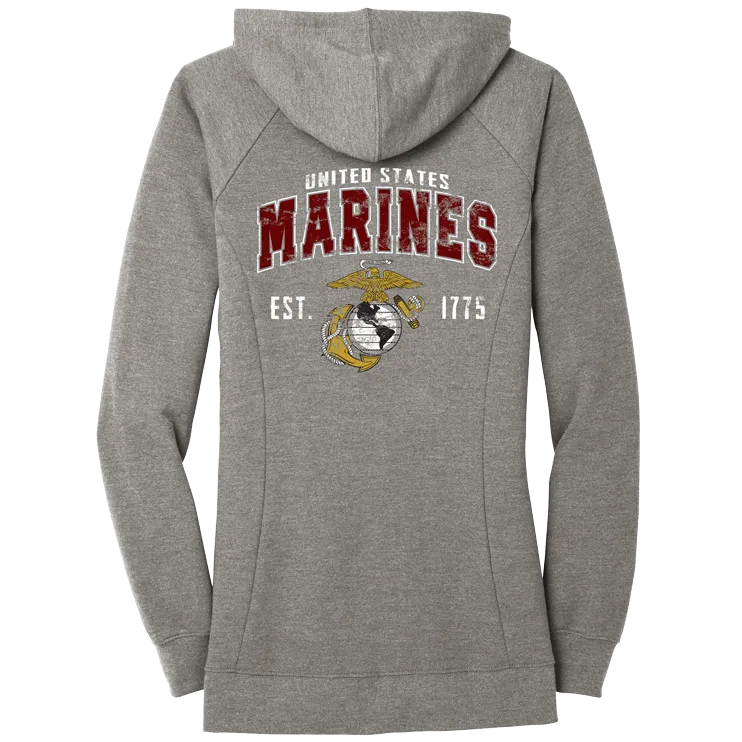 RED ARCH Ladies USMC Zip Hoodie