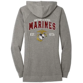RED ARCH Ladies USMC Zip Hoodie