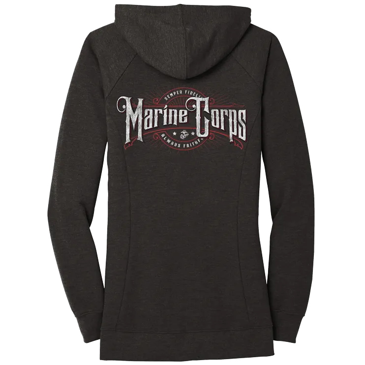 TATT SHOP Ladies USMC Zip Hoodie