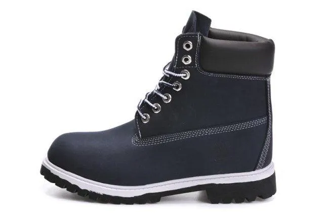 Timberland 6 Inch Nubuck Leather Navy Blue White Breathable Vent Tech Boots