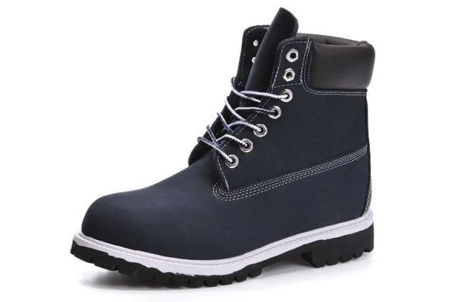 Timberland 6 Inch Nubuck Leather Navy Blue White Breathable Vent Tech Boots